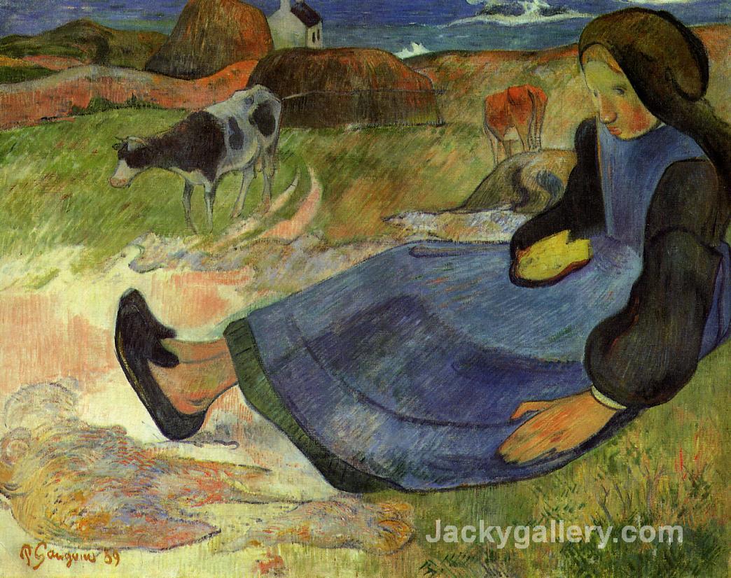 Seated Breton Girl by Paul Gauguin paintings reproduction